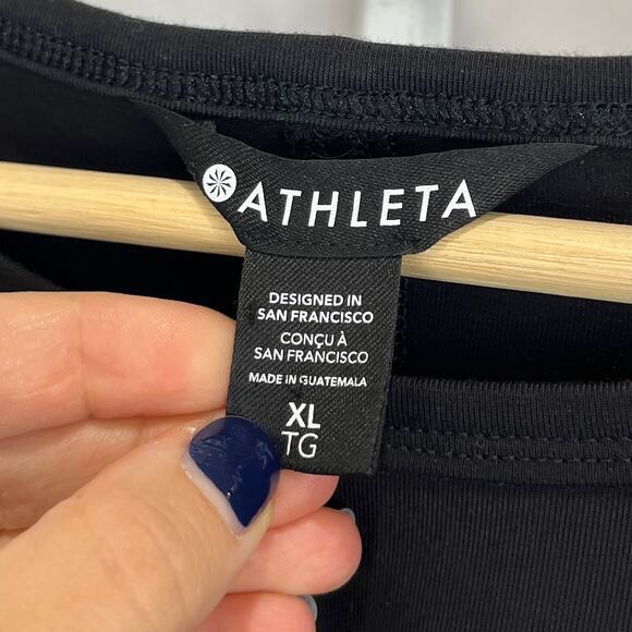 ATHLETA Essential Top 828716 Long Sleeve Supima Cotton Stretch Black Size XL - Picture 3 of 10